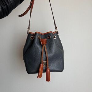 Vintage Dooney & Bourke Green Leather Bucket Bag